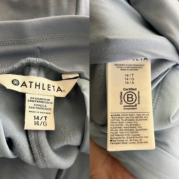 Athleta Womens Size 14 Tall Blue Apres Ski Down Jogger Quilted Outdoor Pants NEW - Picture 6 of 7